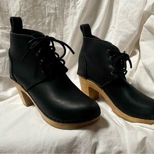 Handmade in the U.S. No. 6 by Sven lace up leather clog boots size 38
